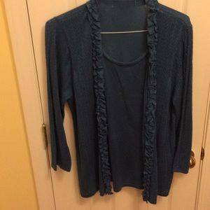 Cardigan with inner shell